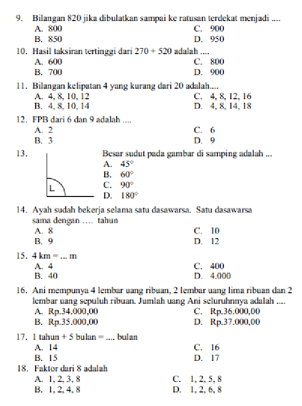 Soal Matematika Smp Kelas 7 Kurikulum 2013
